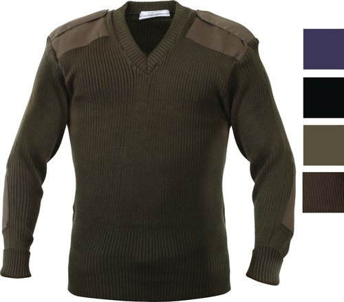 Neck acrylic uniform - v, sweater